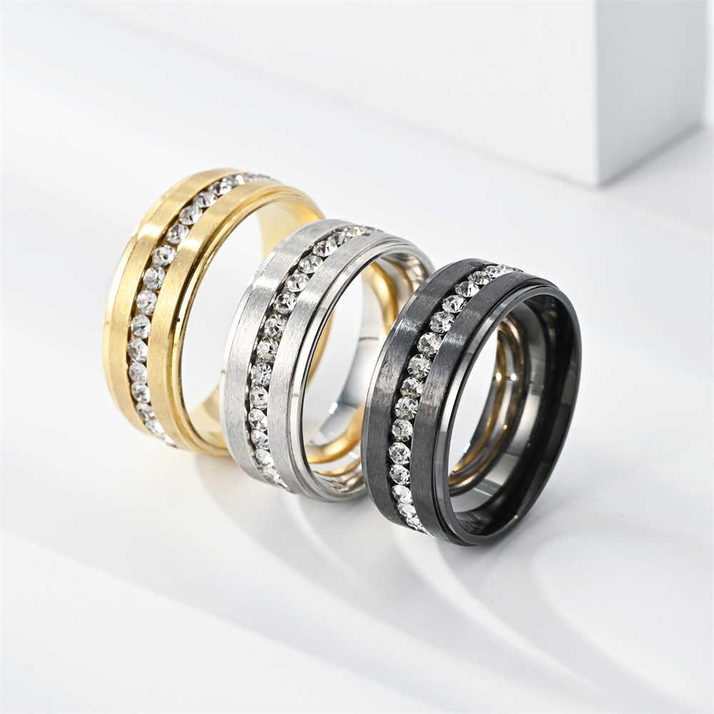 Women'S Accessories Gift Ideas - Bagues en diamant en acier inoxydable