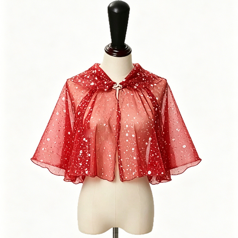 Women'S Red Accessories - Costume de scène - cape courte