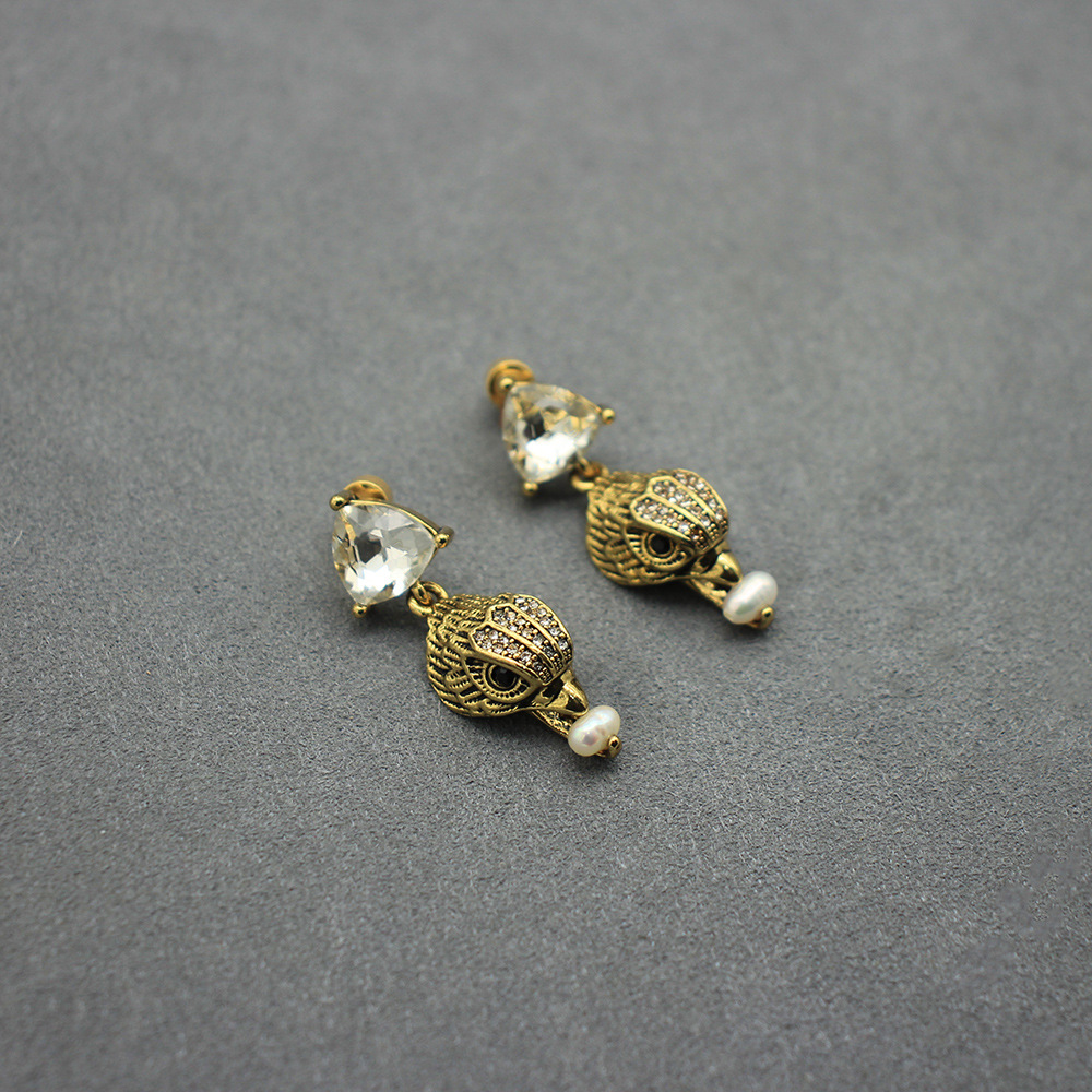 Women'S Eagles Accessories - Boucles d'oreilles tête d'aigle Vintage, perles