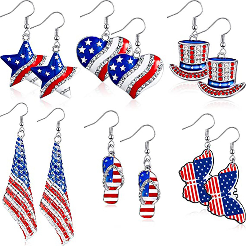 Boucles d'oreilles drapeau amé - Women Accessories Usa avis et prix