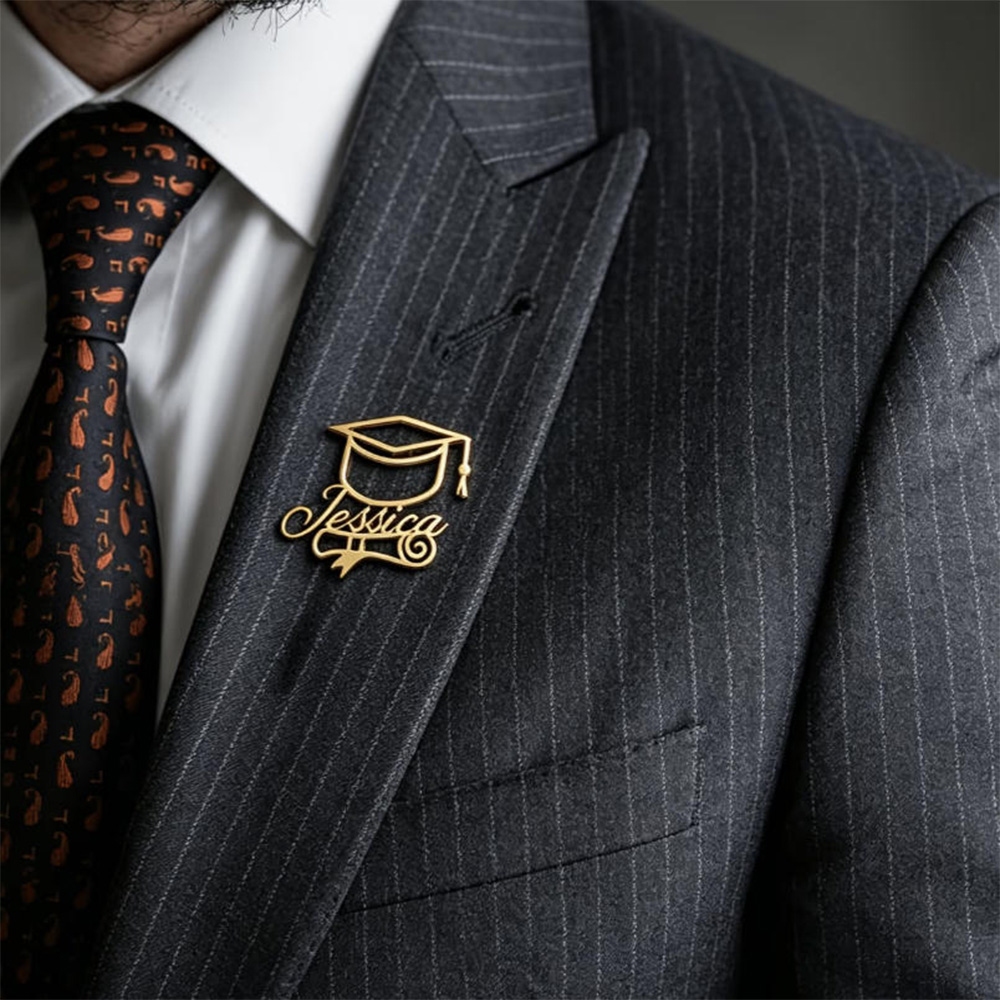 Broche personnalisée pour chap - Brooch Pin Gold avis et prix
